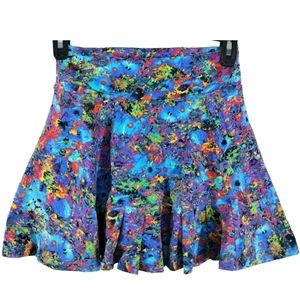 Dona Jo Colorful Splatter Pleated Skort Tennis Pickleball Golf Sz 1 EUC
